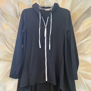 Lori Goldstein LOGO Hi-low Hooded Sweatshirt